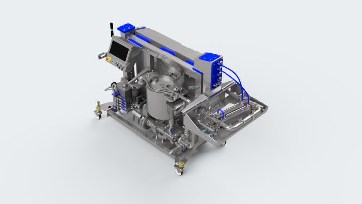 MDSUW2 mobile depositor with integrated supply unit for warm materials, 3D render