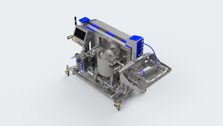 MDSUW1 mobile depositor with integrated supply unit for warm materials, 3D render